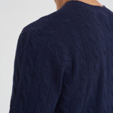 Maglia uomo a treccia blu 710876762 002 RALPH LAUREN 