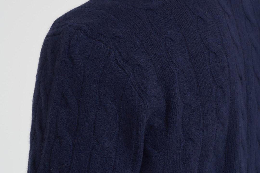 Maglia uomo a treccia blu 710876762 002 RALPH LAUREN 