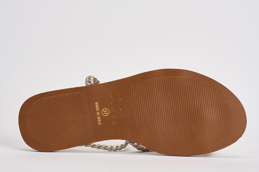 Sandali donna infradito oro intrecciato Q4.4Y0 PLATINUM MANEBI' 