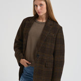 Giacca donna Gesina a quadri marrone VE0522FB C3D02E67KI MARANT ETOILE 