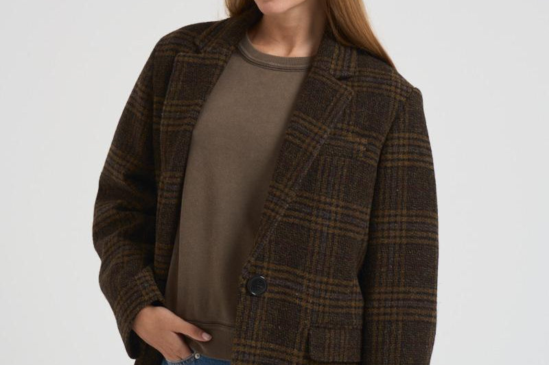 Giacca donna Gesina a quadri marrone VE0522FB C3D02E67KI MARANT ETOILE 