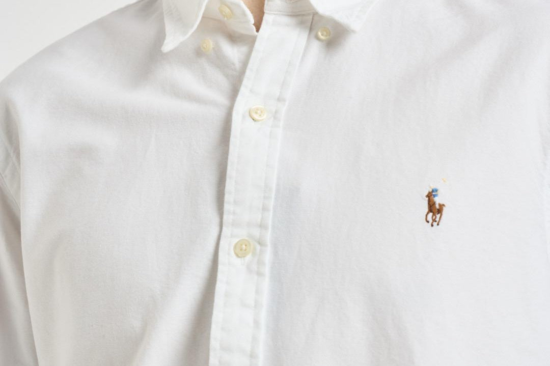 Camicia uomo Oxford bianca con logo 710549084 006 RALPH LAUREN 