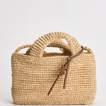 Borsa donna in rafia naturale ecru V8.8EW NATURAL MANEBI' 