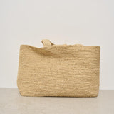 Borsa donna in rafia a mano beige V8.8EV NATURAL MANEBI' 