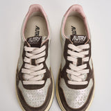 Sneakers donna Medalist Low argento e marrone AULW YB02 AUTRY 