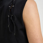 Top donna con lacci nero<BR/> FELICINE BLA0126S IRO 