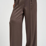 Pantalone donna fluido satinato marrone A04302 01943151 PESERICO 