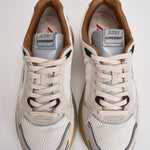 Sneakers uomo Hyperway Low in suede panna e bordeaux HYLM CI01 AUTRY 