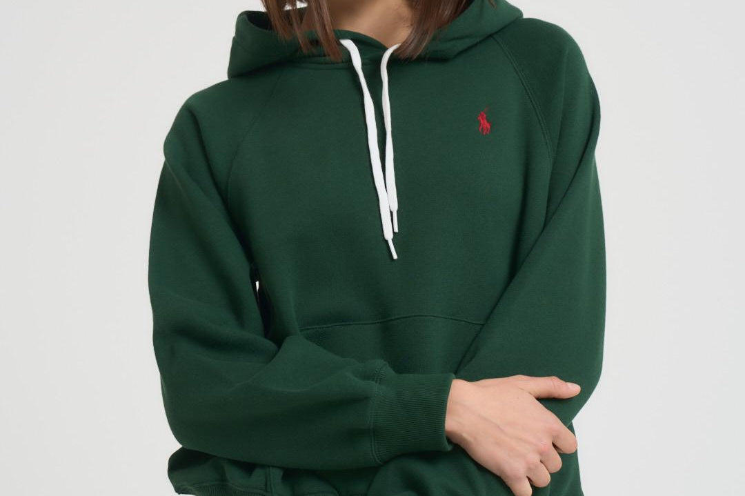 Felpa donna con cappuccio verde 211971698 005 RALPH LAUREN 