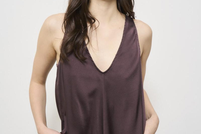 Top donna in raso melanzana 13582 LAVA8014 FORTE FORTE 