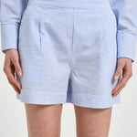 Shorts donna a righe azzurro e bianco AMN0001 STRIPES31 MC2 SAINT BARTH 