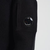 Maglione uomo girocollo a coste lunghe nero MKN015A 00668A999 CP COMPANY 