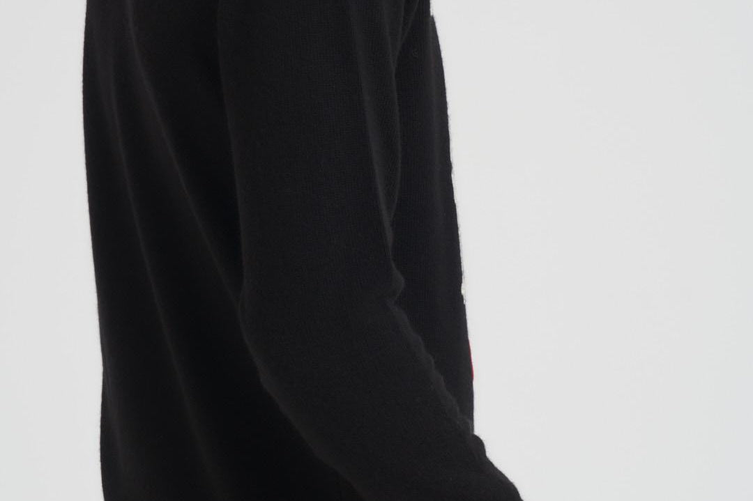 Maglia uomo girocollo con ricamo nera HERON STMORITZD00EMB MC2 SAINT BARTH 