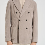 Giacca uomo doppiopetto in velluto grigio chiaro GL7251TL 387858P SANTANIELLO 