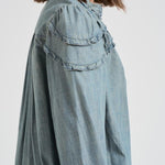 Blusa donna Milya in denim chiaro HT0677FA C3G05E30BU MARANT ETOILE 