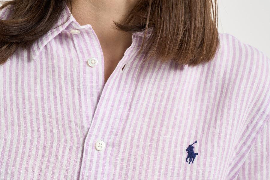 Camicia donna a righe lilla 211A96158 006 RALPH LAUREN 