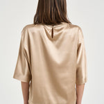 Blusa donna in raso beige A06871 2372E46E PESERICO 