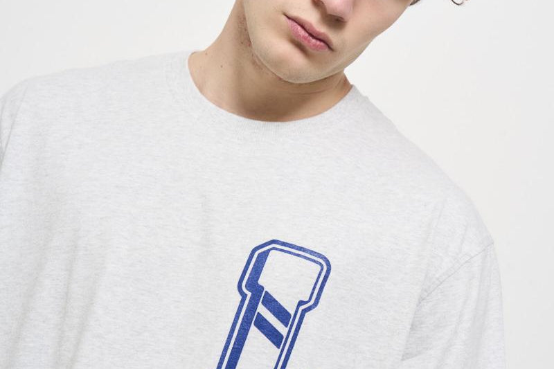 T-shirt uomo girocollo grigia LDM101215 230230SNOWMELANGE LES DEUX 