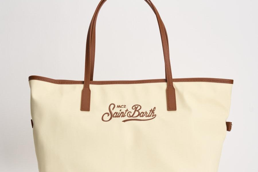Borsa donna City media in nylon panna CB0002 01818L1018 MC2 SAINT BARTH 