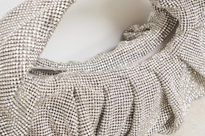 Borsa donna con strass argento YENNEFER SILVER BENEDETTA BRUZZICHES 