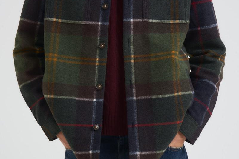Giacca uomo tartan verde e blu MOSS0400 TN11 BARBOUR 