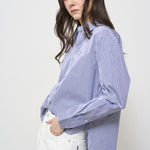 Camicia donna a righe celeste 211891419 001 RALPH LAUREN 