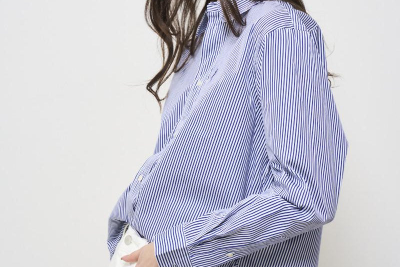 Camicia donna a righe celeste 211891419 001 RALPH LAUREN 