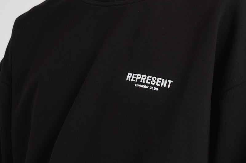 Felpa uomo girocollo nera OCM41115 BLACK REPRESENT 