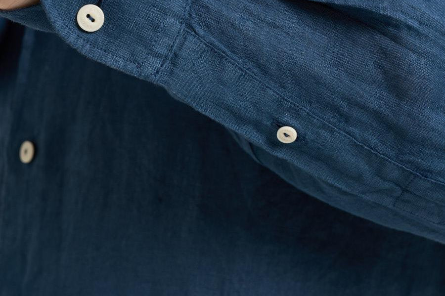 Camicia uomo Pamplona in lino blu LINEN 61 MC2 SAINT BARTH 
