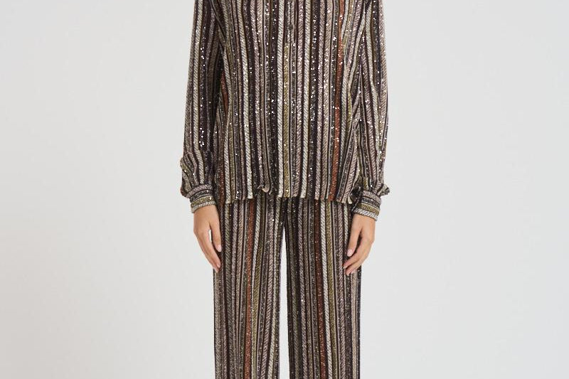 Camicia a righe con lamé J00 BK01C3SM9T5 MISSONI 