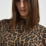 T-shirt donna girocollo Avi animalier 11154 MTL59BLACKBROWN ANINE BING 