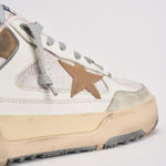 Sneakers uomo Forty2 bianca e marrone GMF00630 F00795711981 GOLDEN GOOSE 