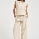 Blusa donna con foglie ricamate avana 5S1023 L9487400 GLANSHIRT 