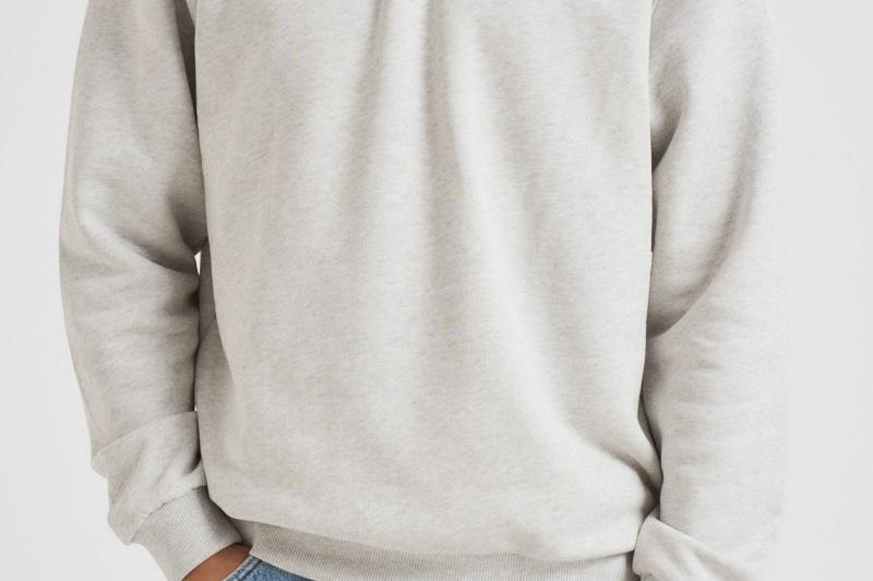 Felpa uomo mezza zip grigio chiaro 1000665 230 LES DEUX 
