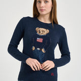 Maglia donna Bear blu 211927070 001 RALPH LAUREN 