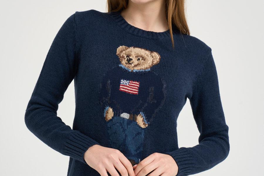 Maglia donna Bear blu 211927070 001 RALPH LAUREN 