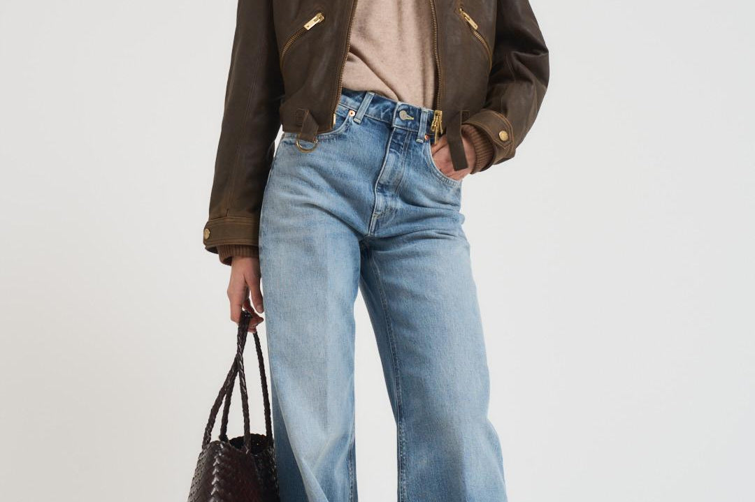 Giubbotto donna in pelle marrone GWP02376 P00216590108 GOLDEN GOOSE 