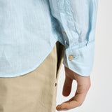 Camicia uomo in lino azzurra J66TNP UB1 ACCADEMIE TESSILI 