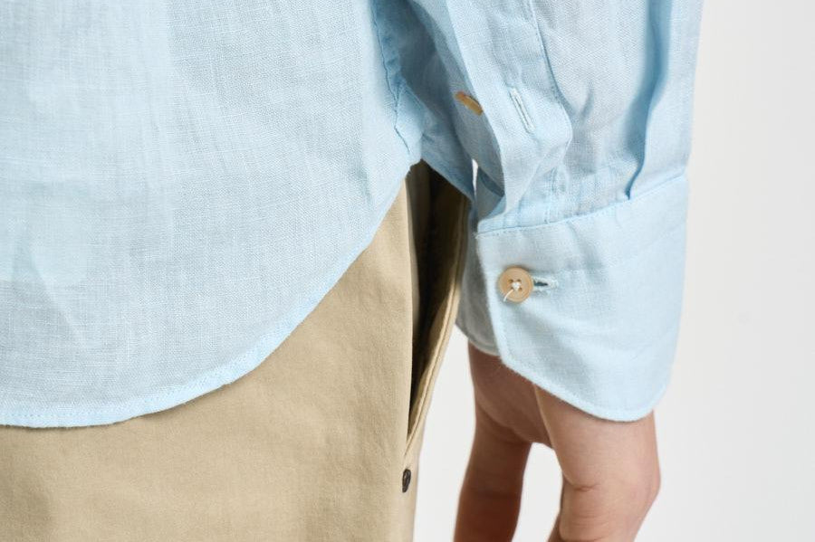 Camicia uomo in lino azzurra J66TNP UB1 ACCADEMIE TESSILI 