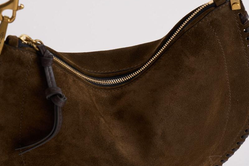 Borsa donna in suede Oskan soft zip marrone BF0066FB B2C06M50BZ ISABEL MARANT 