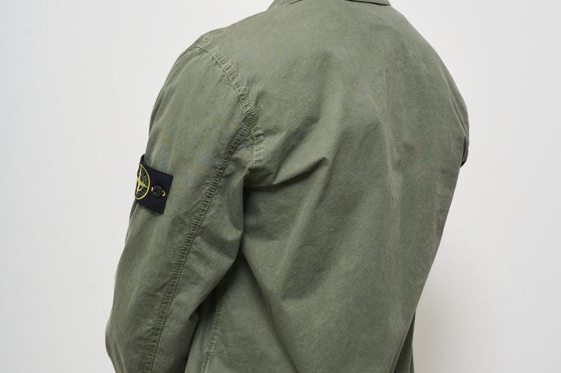 Camicia uomo verde con zip 1200032 S00WNV0159 STONE ISLAND 