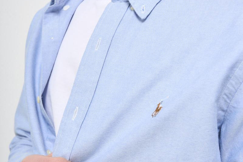 Camicia uomo Oxford celeste 710549084 007 RALPH LAUREN 