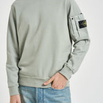Felpa uomo girocollo menta 6100019 S0410V0055 STONE ISLAND 