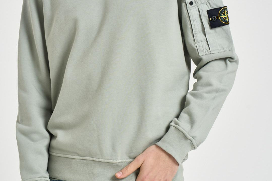 Felpa uomo girocollo menta 6100019 S0410V0055 STONE ISLAND 