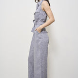 Tuta donna intera in lino grigio S02174 02600962 PESERICO 