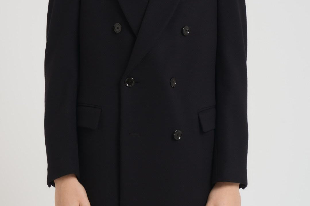 Cappotto uomo doppiopetto nero CN23222E CN65601999 LARDINI 