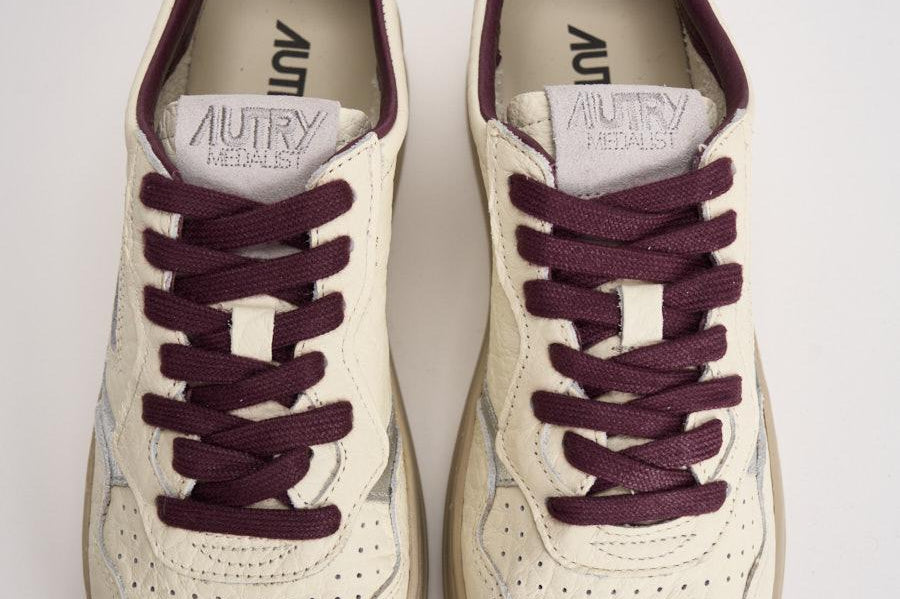 Sneakers donna Medalist panna e bordeaux AULW NE19 AUTRY 