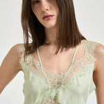 Top donna in stile lingerie verde 106623A385 LYDIAS86 PINKO 