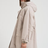 Parka donna ampio midi panna GAIL 001 MAX MARA STUDIO 