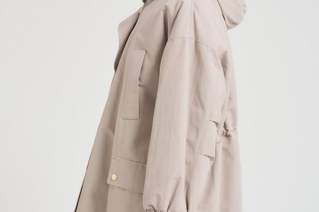 Parka donna ampio midi panna GAIL 001 MAX MARA STUDIO 